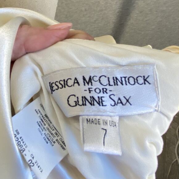 ✨ Jessica McClintock Ivory Satin Gown 💎 Prom / Formal Junior 7 NWT - Picture 12 of 16